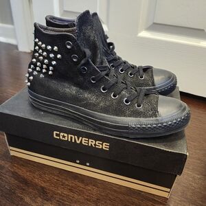 Converse Chuck Taylor Collar Studs Phantom Black Suede - Women's Size 9